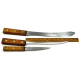 Vintage FOSTER BROS. KNIFE Lot of 3 KITCHEN CUTLERY Butcher Knives CARBON STEEL!