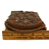 Antique RAILROAD REFLECTOR SIGN Small 5" Marker w/ 14 GLASS MARBLES Rusty Patina