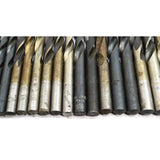 Vintage CLEVELAND TWIST BIT SET of 26 Mixed DRILL BITS in ROUND WOOD STAND Rare!