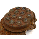 Antique RAILROAD REFLECTOR SIGN Small 5" Marker w/ 14 GLASS MARBLES Rusty Patina