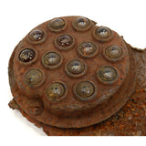 Antique RAILROAD REFLECTOR SIGN Small 5" Marker w/ 14 GLASS MARBLES Rusty Patina