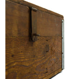 Vintage "UNION MADE" WOODEN CRATE Steel Corner Brackets WOOD TOOL BOX Tote CHEST