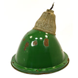 Vintage "WHEELER BOSTON" INDUSTRIAL LIGHT Large 14" GREEN PORCELAIN Gas Station