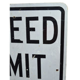 Vintage DOUBLE-SIDED ROAD SIGN 24x30" Construction "DETOUR" & "SPEED LIMIT 25"