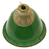 Vintage "WHEELER BOSTON" INDUSTRIAL LIGHT Large 14" GREEN PORCELAIN Gas Station