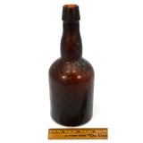 Antique SQUAT PORTER/BEER BOTTLE Amber Glass 'LADY LEG' Smooth Base TAPERED LIP