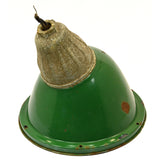 Vintage "WHEELER BOSTON" INDUSTRIAL LIGHT Large 14" GREEN PORCELAIN Gas Station