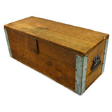 Vintage "UNION MADE" WOODEN CRATE Steel Corner Brackets WOOD TOOL BOX Tote CHEST