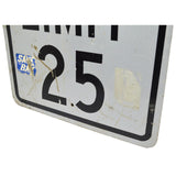 Vintage DOUBLE-SIDED ROAD SIGN 24x30" Construction "DETOUR" & "SPEED LIMIT 25"