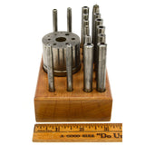 Vintage JEWELER'S STAKING SET Stake/Punch Lot of 17 pcs in WOOD STAND Unbranded