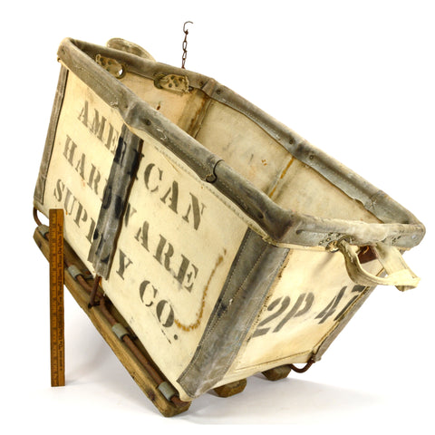 Vintage INDUSTRIAL CANVAS TOTE Tools/Parts Bin AMERICAN HARDWARE SUPPLY CO Rare!