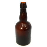 Antique SQUAT PORTER/BEER BOTTLE Amber Glass 'LADY LEG' Smooth Base TAPERED LIP