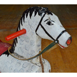 Antique LARGE WOODEN ROCKING HORSE Kid/Child Size 41x15x28 HOMEMADE Hand-Carved