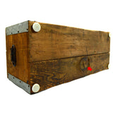 Vintage "UNION MADE" WOODEN CRATE Steel Corner Brackets WOOD TOOL BOX Tote CHEST