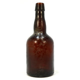 Antique SQUAT PORTER/BEER BOTTLE Amber Glass 'LADY LEG' Smooth Base TAPERED LIP