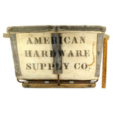 Vintage INDUSTRIAL CANVAS TOTE Tools/Parts Bin AMERICAN HARDWARE SUPPLY CO Rare!