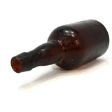 Antique SQUAT PORTER/BEER BOTTLE Amber Glass 'LADY LEG' Smooth Base TAPERED LIP
