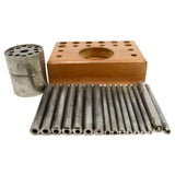 Vintage JEWELER'S STAKING SET Stake/Punch Lot of 17 pcs in WOOD STAND Unbranded