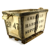 Vintage INDUSTRIAL CANVAS TOTE Tools/Parts Bin AMERICAN HARDWARE SUPPLY CO Rare!