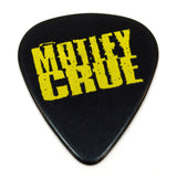 Original MOTLEY CRUE TOUR GUITAR PICK Yellow on Black "MICK MARS" Signature Pic