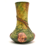 Antique WELLER "BALDIN" ROSE BUD VASE 6" Bulbous APPLE TREE MOTIF c.1915-1920 VG