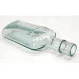 Antique STRAP FLASK 4.75" Pocket WHISKEY BOTTLE Aqua "HONEST MEASURE 2 FLD. OZ."