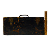 Vintage WOOD TOOL BOX Unbranded HEAVY DUTY 14x7x6.5 Old Black Paint RICH PATINA!