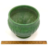 Antique ZANESVILLE POTTERY MATTE GREEN JARDINIERE 7" Arts & Crafts PLANTER BOWL