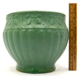 Antique ZANESVILLE POTTERY MATTE GREEN JARDINIERE 7" Arts & Crafts PLANTER BOWL