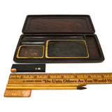 Vintage SUZURIBAKO JAPANESE WRITING BOX Original Contents GOLD on LACQUERED WOOD