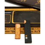 Vintage SUZURIBAKO JAPANESE WRITING BOX Original Contents GOLD on LACQUERED WOOD