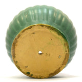 Antique ZANESVILLE POTTERY MATTE GREEN JARDINIERE 7" Arts & Crafts PLANTER BOWL