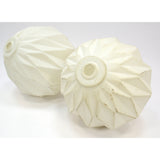 Vintage WHITE GLASS LIGHT SHADE Lot of 2 Salvaged 8" LAMP GLOBES Deflated Look