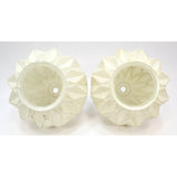 Vintage WHITE GLASS LIGHT SHADE Lot of 2 Salvaged 8" LAMP GLOBES Deflated Look