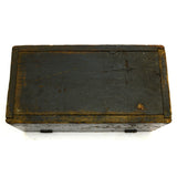 Vintage WOOD TOOL BOX Unbranded HEAVY DUTY 14x7x6.5 Old Black Paint RICH PATINA!