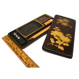 Vintage SUZURIBAKO JAPANESE WRITING BOX Original Contents GOLD on LACQUERED WOOD