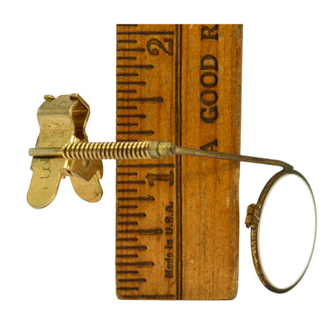 Vintage BAUSCH & LOMB CLIP-ON LOUPE Gold Filled or Brass? 33X MAGNIFYING GLASS