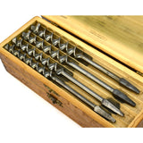 Vintage RUSSELL JENNINGS AUGER BITS No. 100 Set 32 1/2 Quarters in ORIGINAL BOX!