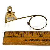 Vintage BAUSCH & LOMB CLIP-ON LOUPE Gold Filled or Brass? 33X MAGNIFYING GLASS