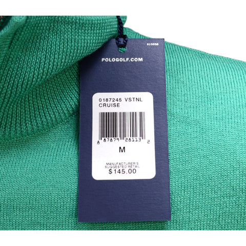 New w/ Tags POLO GOLF Lightweight SWEATER VEST Teal-Green 100% MERINO WOOL Sz: M