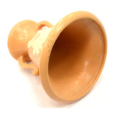 Antique WELLER POTTERY CAMEO URN/VASE 7" Double Handled SALMON w/ WHITE FLOWERS