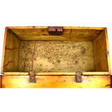 Antique WOOD DOVETAILED BOX 24x11x10 Small BLANKET CHEST Primitive PATINA c.19th