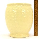 Antique WELLER POTTERY "BASKET WEAVE" VASE 8" Light Yellow COOKIE JAR **No Lid**