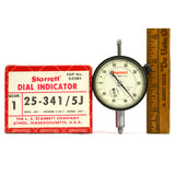 Used Once STARRETT DIAL INDICATOR #25-341/5J in ORIGINAL BOX 0-50-0, .500" Range