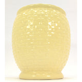 Antique WELLER POTTERY "BASKET WEAVE" VASE 8" Light Yellow COOKIE JAR **No Lid**
