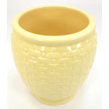 Antique WELLER POTTERY "BASKET WEAVE" VASE 8" Light Yellow COOKIE JAR **No Lid**