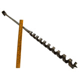 Antique HUGE 32.5" AUGER BIT 1" Bore MARKED "KKK" Custom Forged CRUDE LOOP TOP!