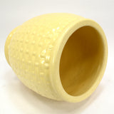 Antique WELLER POTTERY "BASKET WEAVE" VASE 8" Light Yellow COOKIE JAR **No Lid**