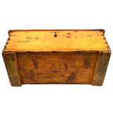 Antique WOOD DOVETAILED BOX 24x11x10 Small BLANKET CHEST Primitive PATINA c.19th