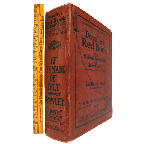 Vintage DONNELLEY'S RED BOOK January 1920 NATIONAL BUYERS GUIDE & SALES CATALOG
